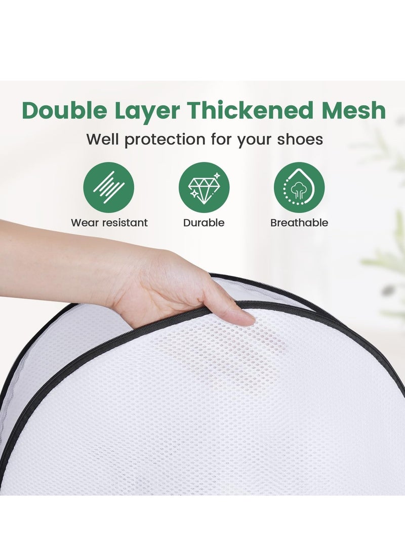 2 Pack Mesh Laundry Bags - Shoe Laundry Bag with Zipper Shoe Washing Machine Bag for Bras Socks Sneakers Delicates - White  - Image 2
