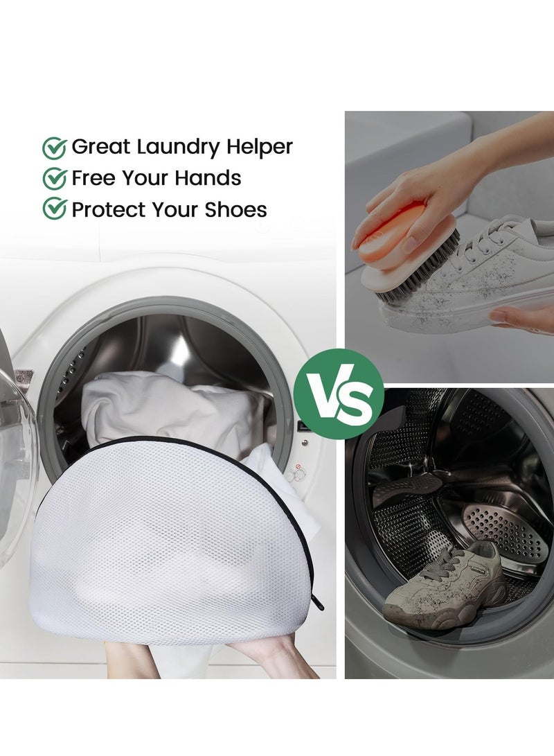 2 Pack Mesh Laundry Bags - Shoe Laundry Bag with Zipper Shoe Washing Machine Bag for Bras Socks Sneakers Delicates - White  - Image 5