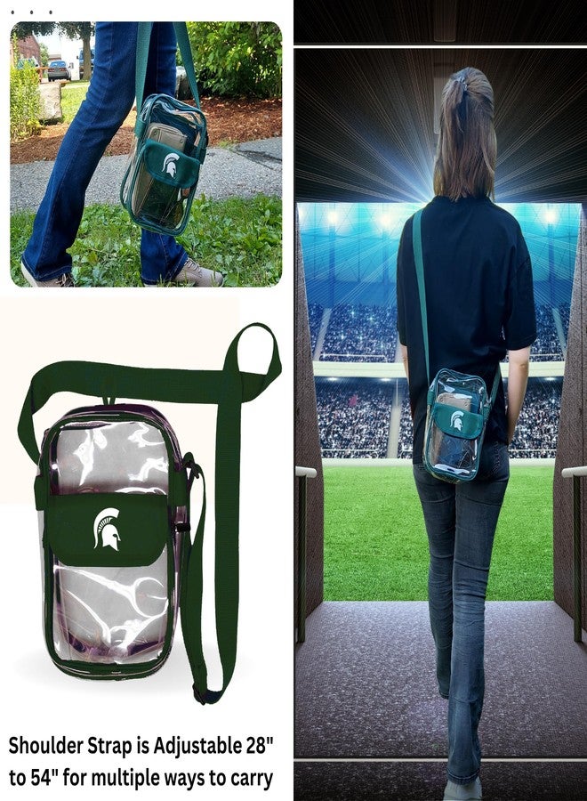 Storm Duds Michigan State University Crossbody Clear Bag Convenient & Compact Hands-Free 9 Inch Carrying Pouch for Valuables For Games, Graduations, Concerts – NCAA Stadium Security Approved - Image 5
