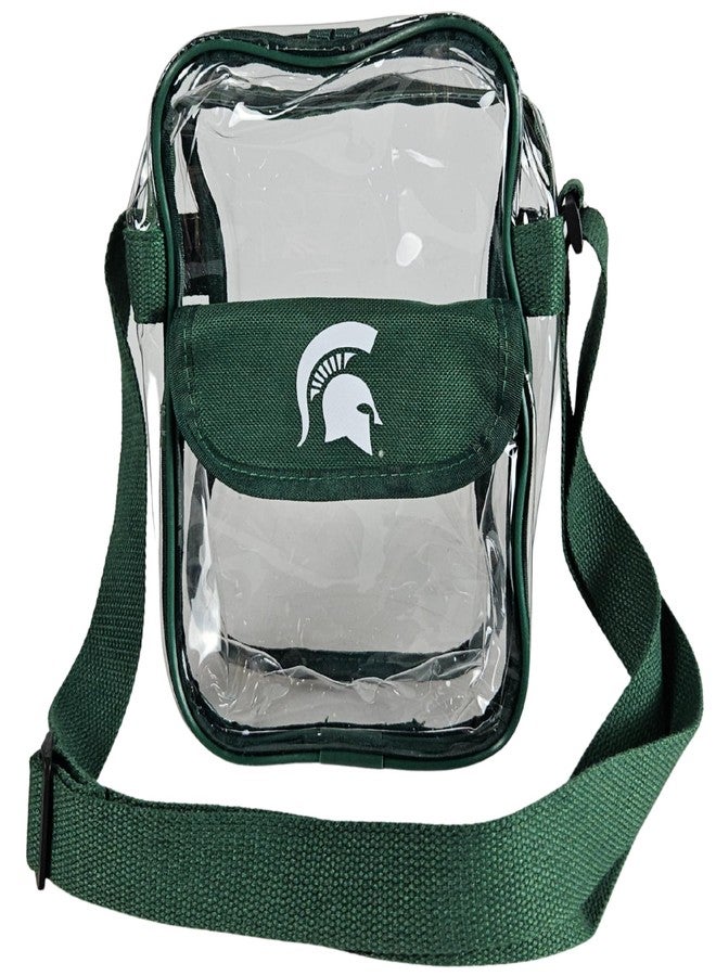 Storm Duds Michigan State University Crossbody Clear Bag Convenient & Compact Hands-Free 9 Inch Carrying Pouch for Valuables For Games, Graduations, Concerts – NCAA Stadium Security Approved - Image 1