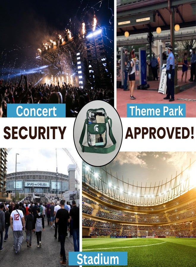 Storm Duds Michigan State University Crossbody Clear Bag Convenient & Compact Hands-Free 9 Inch Carrying Pouch for Valuables For Games, Graduations, Concerts – NCAA Stadium Security Approved - Image 2