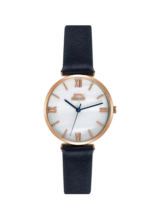 سلازنجر Slazenger Women's Quartz Movement Watch, Analog Display and Leather Strap - SL.9.6228.3.01, Blue