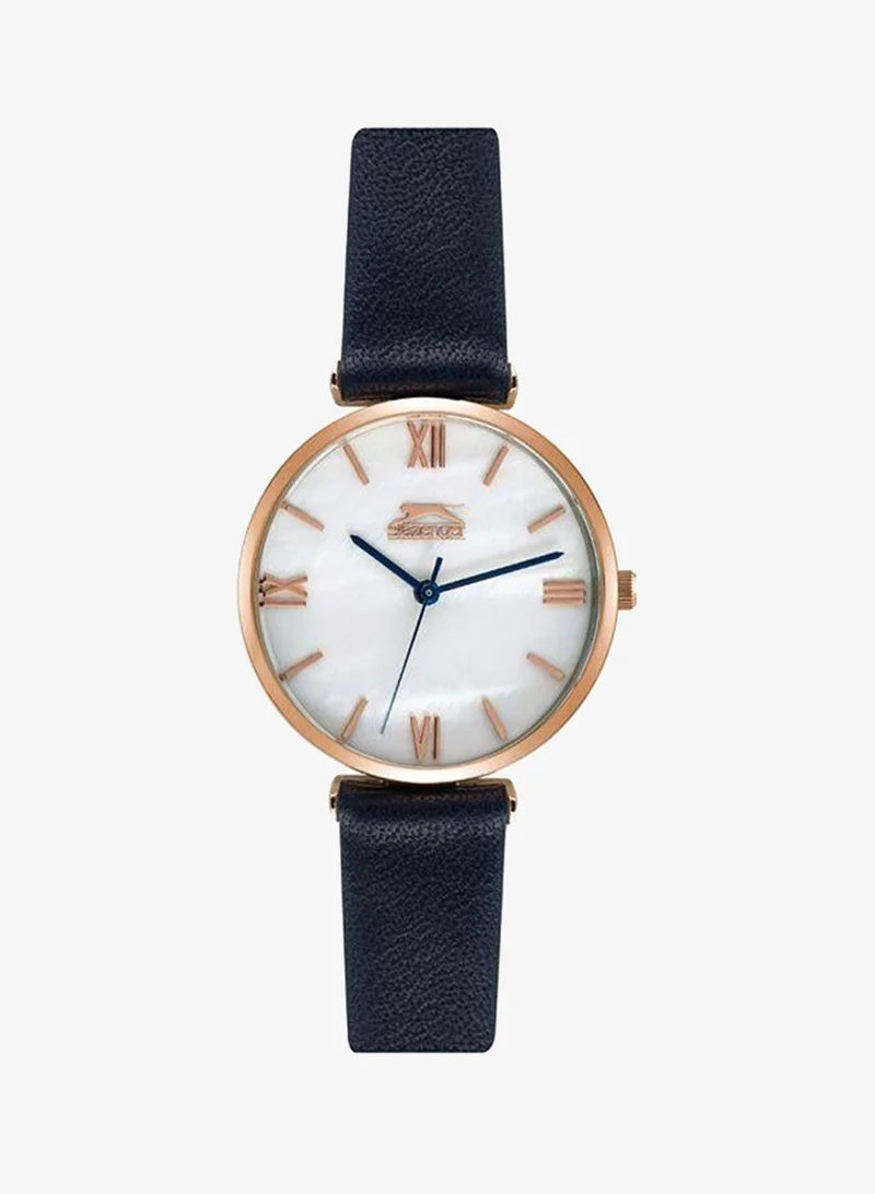 سلازنجر Slazenger Women's Quartz Movement Watch, Analog Display and Leather Strap - SL.9.6228.3.01, Blue