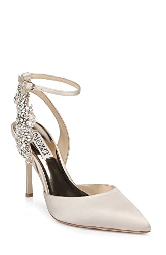 Badgley Mischka Women's Blanca Pump, Nude Satin, 9 - Image 2