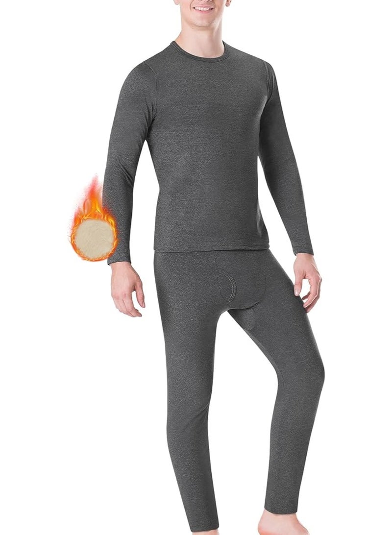 JOGAMS Long Johns Thermal Underwear for Men Fleece Lined Base Layer Set Super Soft Fleece Perfect for Men Who Like to Practice Outdoor and Winter Sports Men's Long Sleeve Pajama Top and Pants Set - Image 1