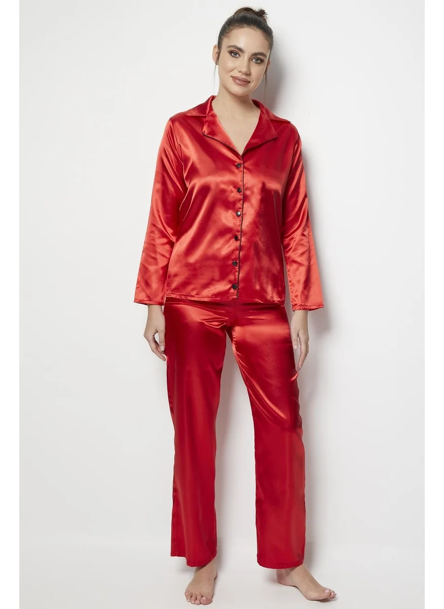 Miorre Long Sleeve Women's Pajama Set Satin