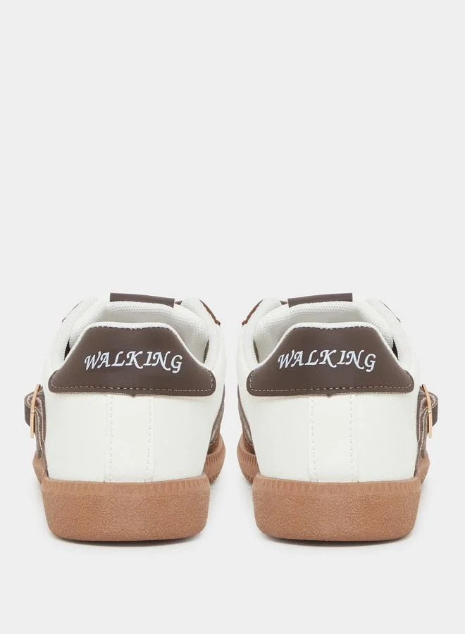 Styli Styli Color Block Buckle Detail Lace Up Sneakers