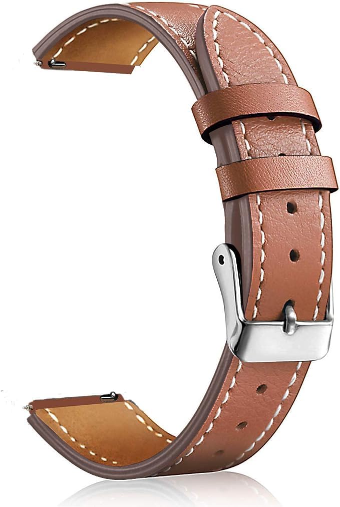 ADAMO Leather 20Mm Watch Strap Compatible For Bip U Pro/Gts/Bip 3 Pro/Icon Buzz And All 20Mm Wristwatch And Smartwatches, Tan - Image 4