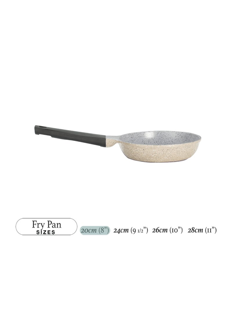 Lahoya Beige Marble 20cm Fry Pan – Nonstick Granite Frying Pan for Daily Cooking