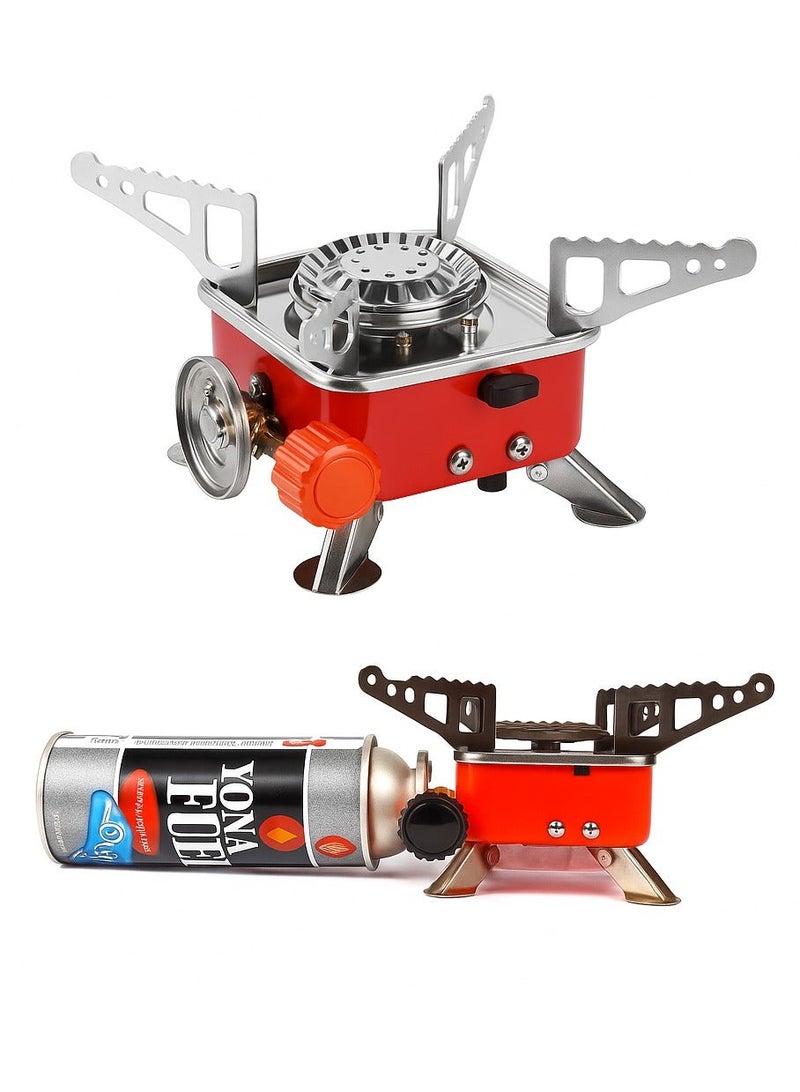 KOVAR K-202 Portable Card Type Camping Stove - 2800W High Power Compact Butane/Propane Fuel Backpacking Burner with Piezo Ignition for Outdoor Cooking - Image 1