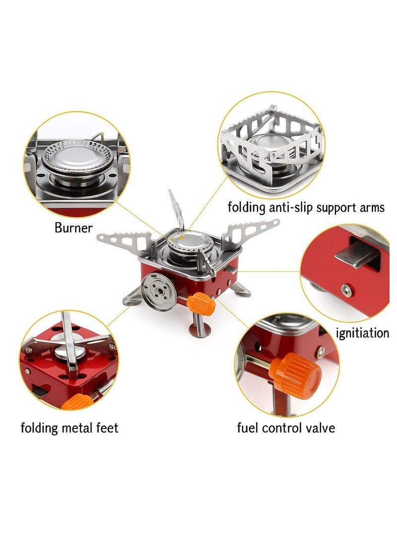 KOVAR K-202 Portable Card Type Camping Stove - 2800W High Power Compact Butane/Propane Fuel Backpacking Burner with Piezo Ignition for Outdoor Cooking - Image 4