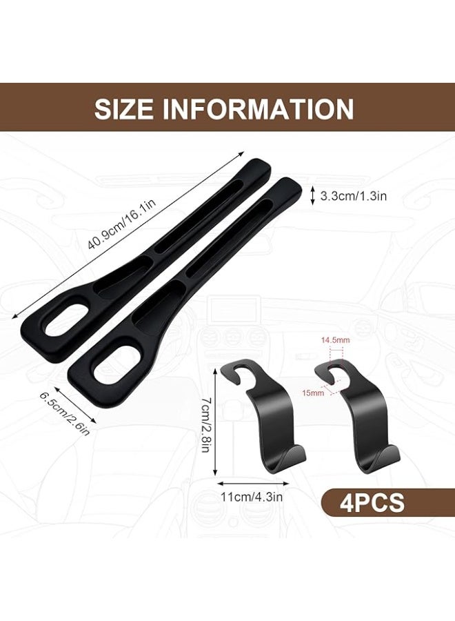 Car Seat Gap Filler Organizer, 2 PCS Car Seat Crevice Blocker with 4 PCS Seat Headrest Hooks, Multifunctional Gap Filler Avoids Things Falling for Cars, Suv and Trucks - Image 5