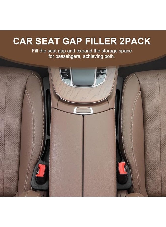 Car Seat Gap Filler Organizer, 2 PCS Car Seat Crevice Blocker with 4 PCS Seat Headrest Hooks, Multifunctional Gap Filler Avoids Things Falling for Cars, Suv and Trucks - Image 3