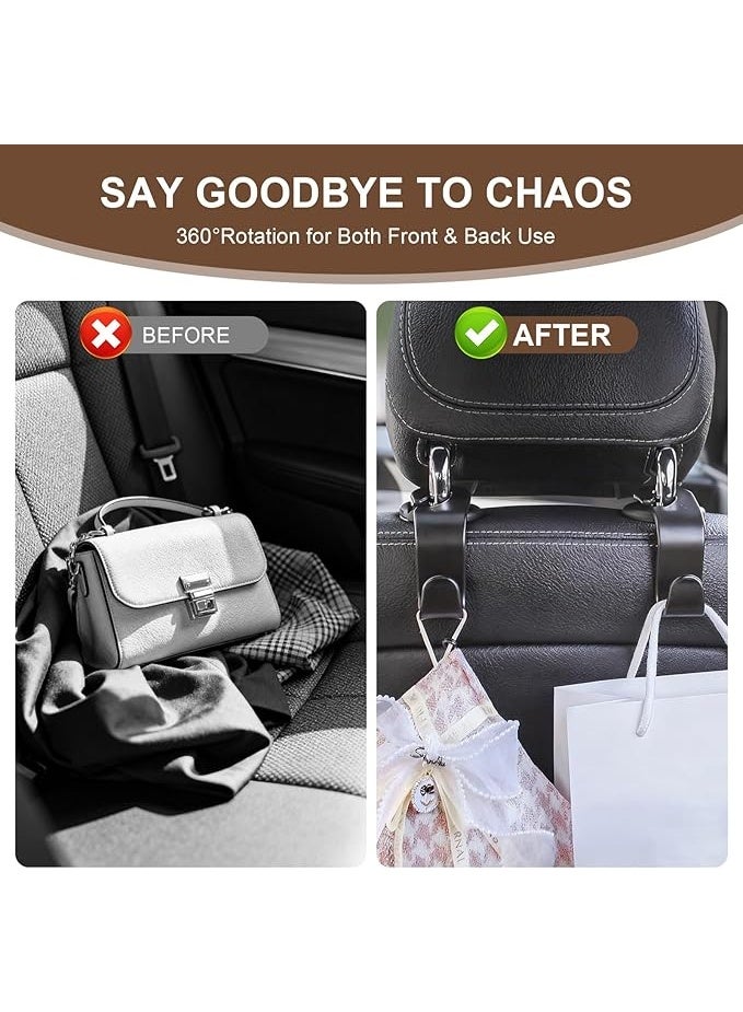 Car Seat Gap Filler Organizer, 2 PCS Car Seat Crevice Blocker with 4 PCS Seat Headrest Hooks, Multifunctional Gap Filler Avoids Things Falling for Cars, Suv and Trucks - Image 2