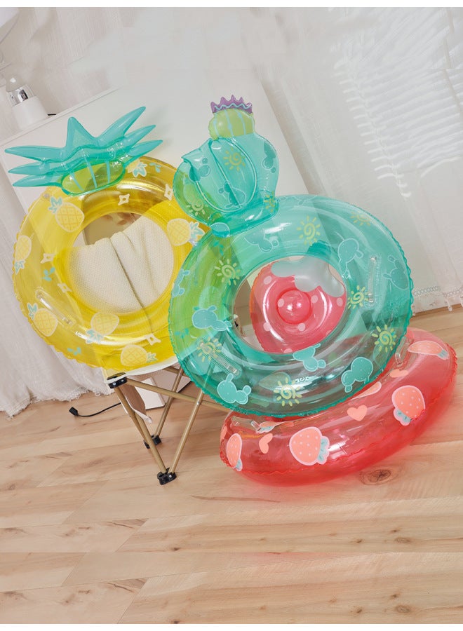 Generic Couple INS Fruit Swimming Ring Children PineFor Apple Seat Ring Infant Baby Strawberry Seat Ring Children Underarm Ring-Inner Diameter After Inflation:Strawberry Sponge Underpants Loop (suitable For  - Image 3