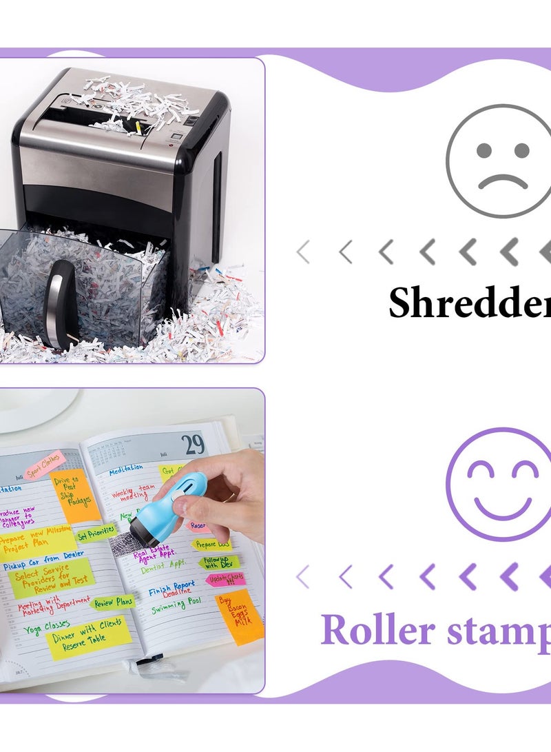 SOLARAE 4 Pcs Identity Protection Roller Stamps Confidential Security Roller ID Guard Roller Stamp with Retractable Box Opener, Privacy Security Ink Roller to Cover Personal Information Address Mail ID - Image 2