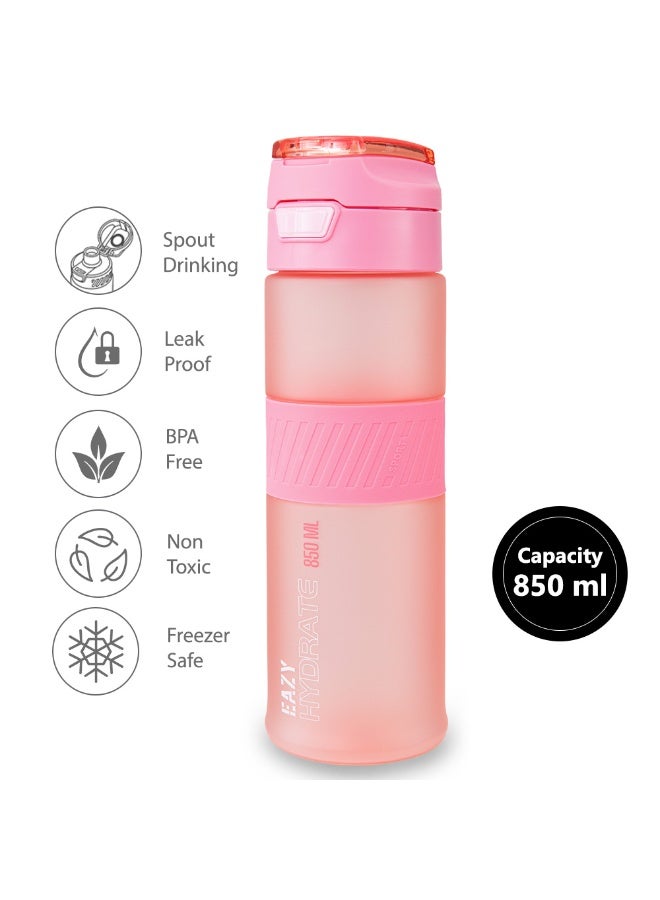 Eazy Kids Personalized Tritan Water Bottle 850ml with Spout Lid & Handle - Candy Coral - Image 5