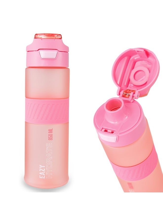 Eazy Kids Personalized Tritan Water Bottle 850ml with Spout Lid & Handle - Candy Coral - Image 2