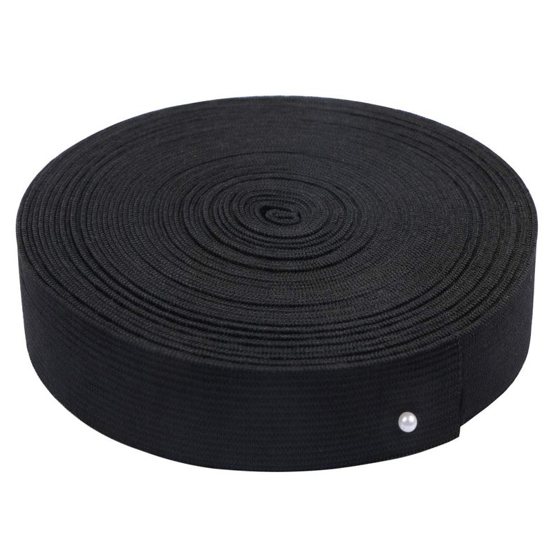 1 inch Wide Black Knit Elastic Spool Heavy Stretch High Elasticity Knit Elastic Band for Waistbands Crafts 10 Yard