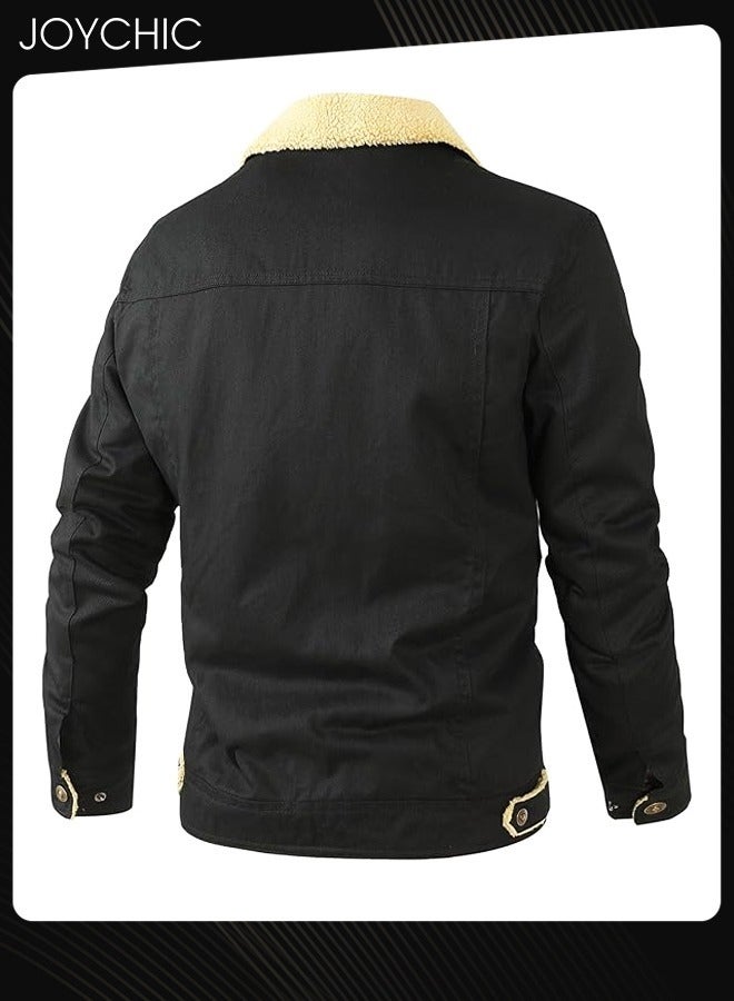 Joychic New Style Men Casual Jackets Autumn and Winter Cotton Warm and Windproof Outwear Black  - Image 2
