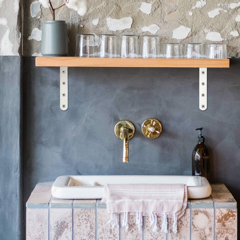 Webi L Brackets Corner Bracket 90 Degree Steel Corner Brace- 8 Packs 4 Mm Thick 6"" X 6"" Heavy Duty Shelf Brackets Right Angle Bracket For Shelf Wood Furniture Shelves White - Image 5