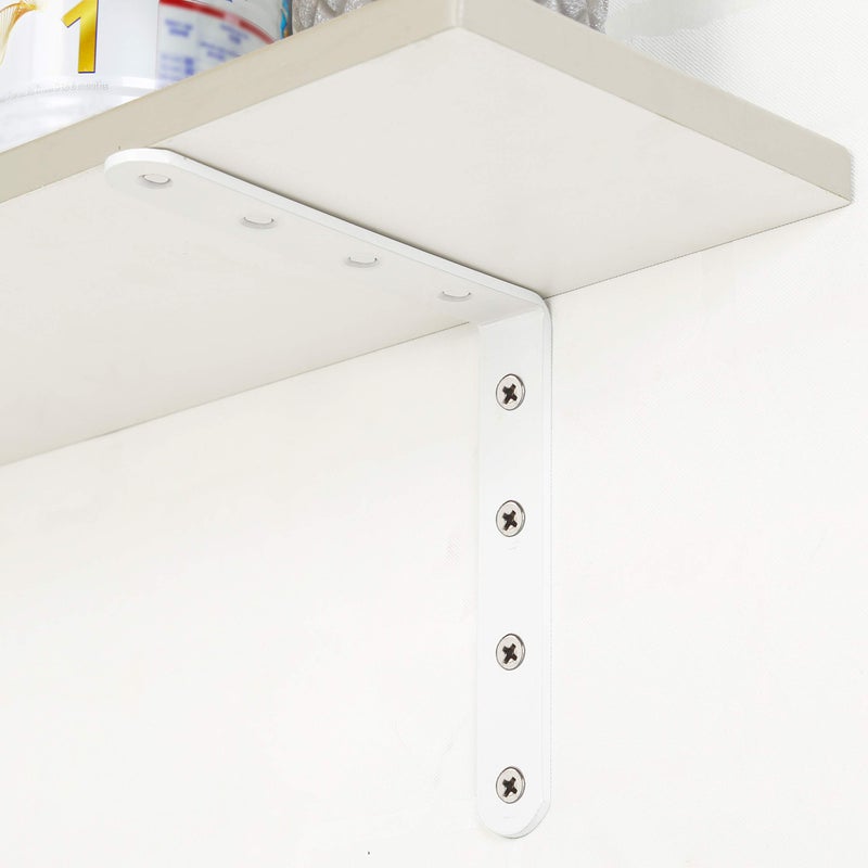 Webi L Brackets Corner Bracket 90 Degree Steel Corner Brace- 8 Packs 4 Mm Thick 6"" X 6"" Heavy Duty Shelf Brackets Right Angle Bracket For Shelf Wood Furniture Shelves White - Image 4
