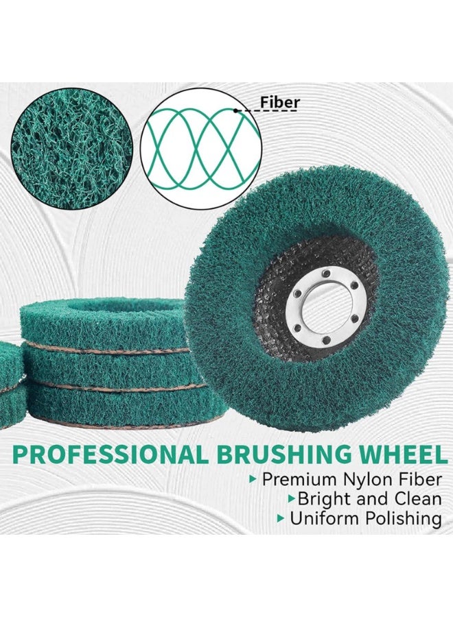 Generic 10Pcs Nylon Fiber Flap Disc Polishing Wheel for Angle Grinder Pre-Polishing Scouring Brushing Removing Rust Paint Oxides of Metal and Wood Surface (Size : B)  - Image 2
