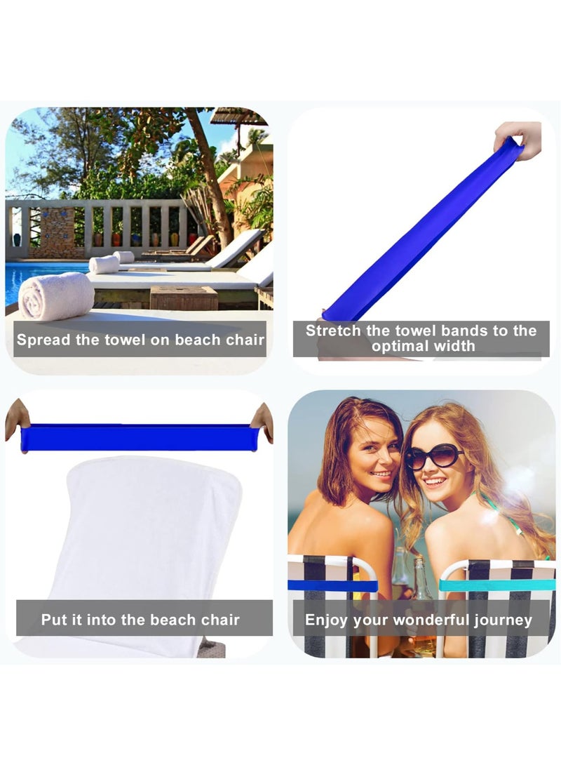 Towel Bands, 2 Pcs Towel Craber for Beach Chair, Rubber Towel Clips for Pool Chair, Must Haves Beach & Cruise Accessories,Perfect Alternatives for Towel Clips  - Image 3