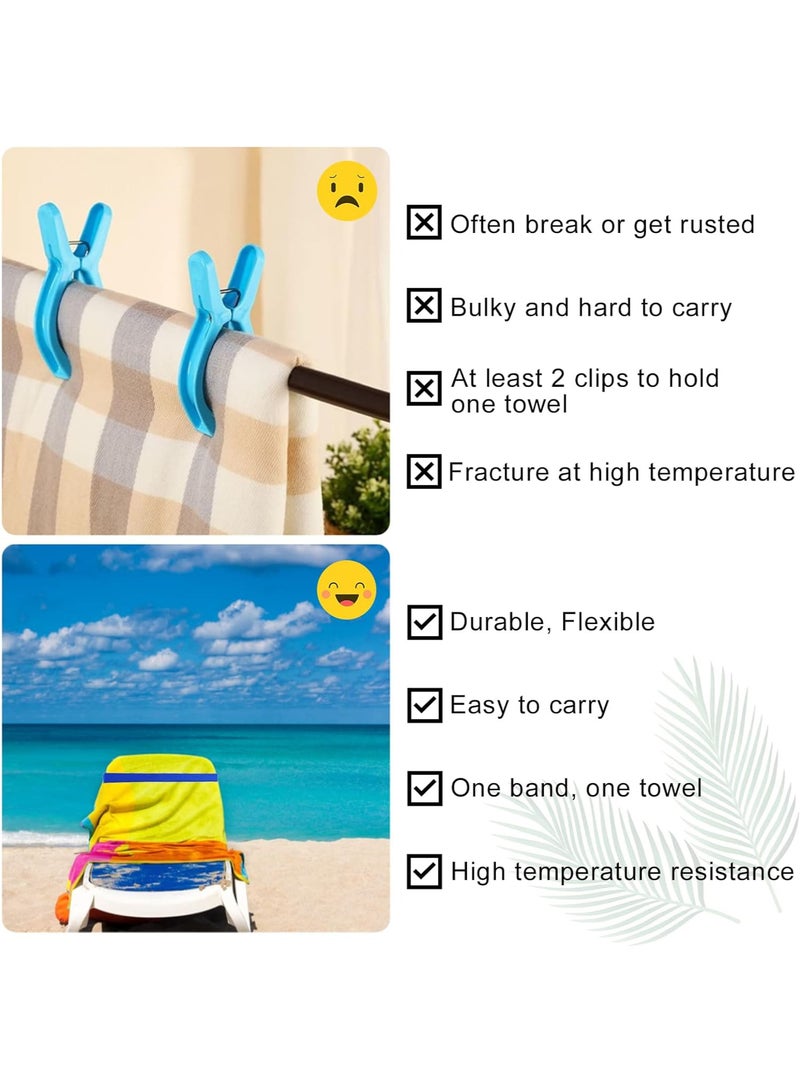 Towel Bands, 2 Pcs Towel Craber for Beach Chair, Rubber Towel Clips for Pool Chair, Must Haves Beach & Cruise Accessories,Perfect Alternatives for Towel Clips  - Image 5