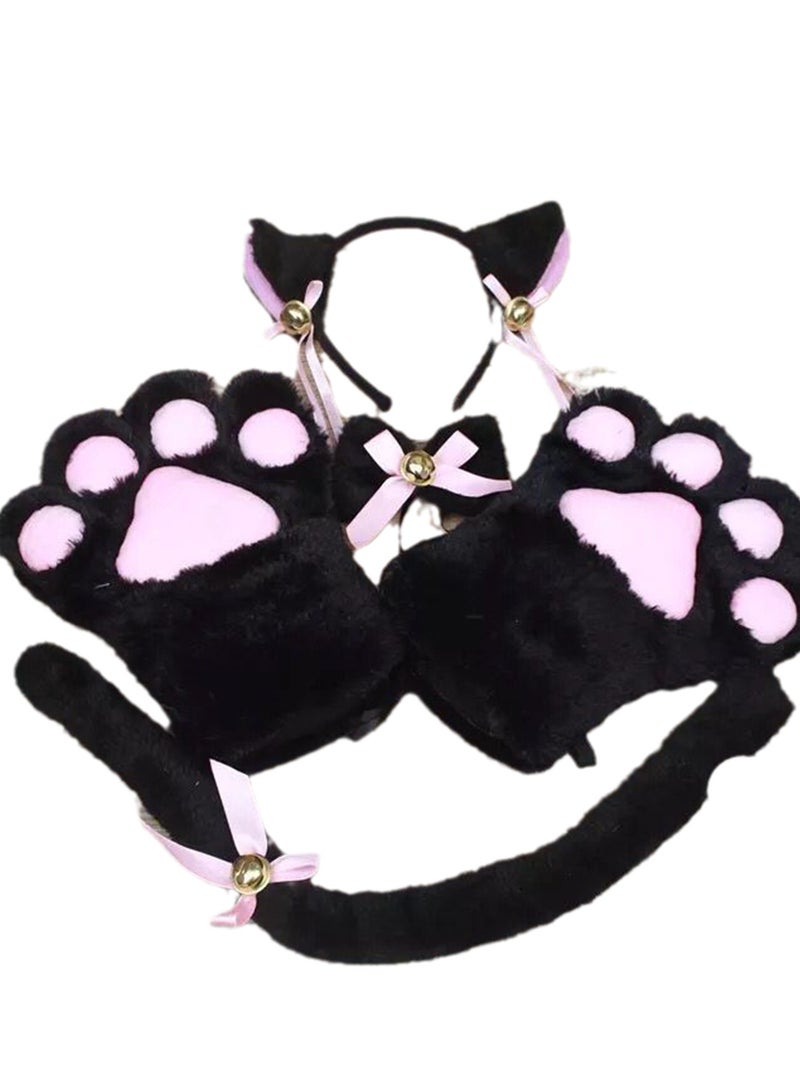Cat claw gloves 5-piece set maid cat girl cat claw bow tie anime cos accessories gloves - Image 1