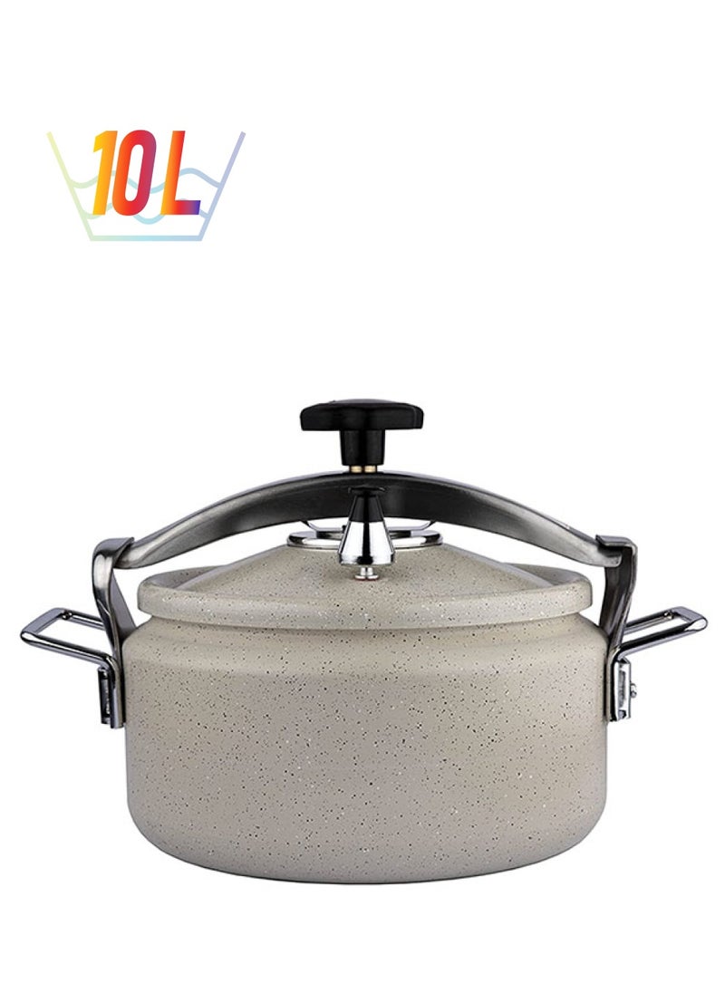 Alsaif - 10Liters Aluminum Granite Pressure Cooker Iron Handle Pearl White 10 liter Pearl White - Image 1