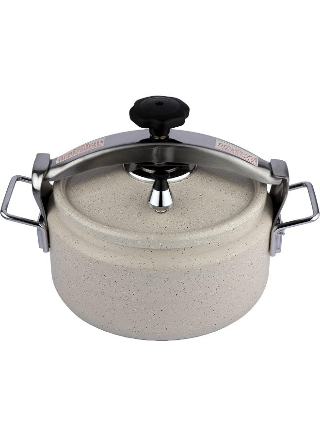 Alsaif 10Liters ALSAIF Aluminum Granite Pressure Cooker Iron Handle, Short Height, 10 Liter, Color: Pearl White Model: K98810/SH/PW, 5 Years warranty Pearl White  - Image 3