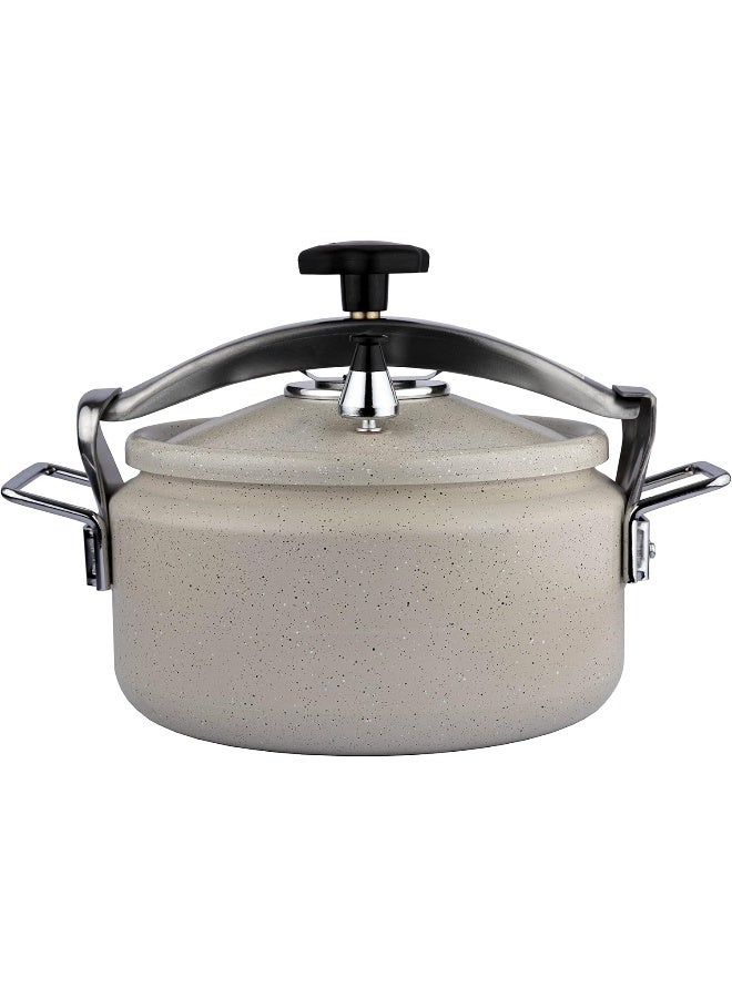 Alsaif 10Liters ALSAIF Aluminum Granite Pressure Cooker Iron Handle, Short Height, 10 Liter, Color: Pearl White Model: K98810/SH/PW, 5 Years warranty Pearl White  - Image 1