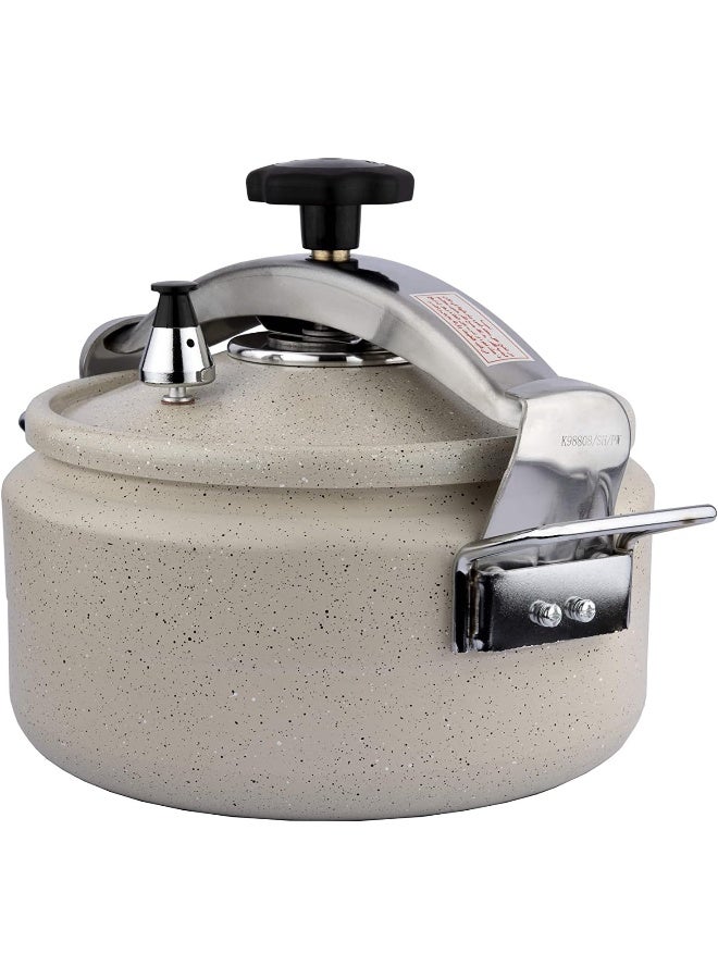 Alsaif 10Liters ALSAIF Aluminum Granite Pressure Cooker Iron Handle, Short Height, 10 Liter, Color: Pearl White Model: K98810/SH/PW, 5 Years warranty Pearl White  - Image 2