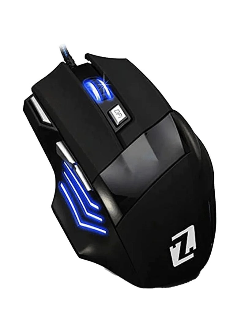 Generic Gaming Mouse Colorful Lightning With 7 Button And Nylon Braided Wire Elegant Appearance Efficient Gaming Mouse 3200 Dpi For Laptop & For Computer - Black Silver  - Image 2