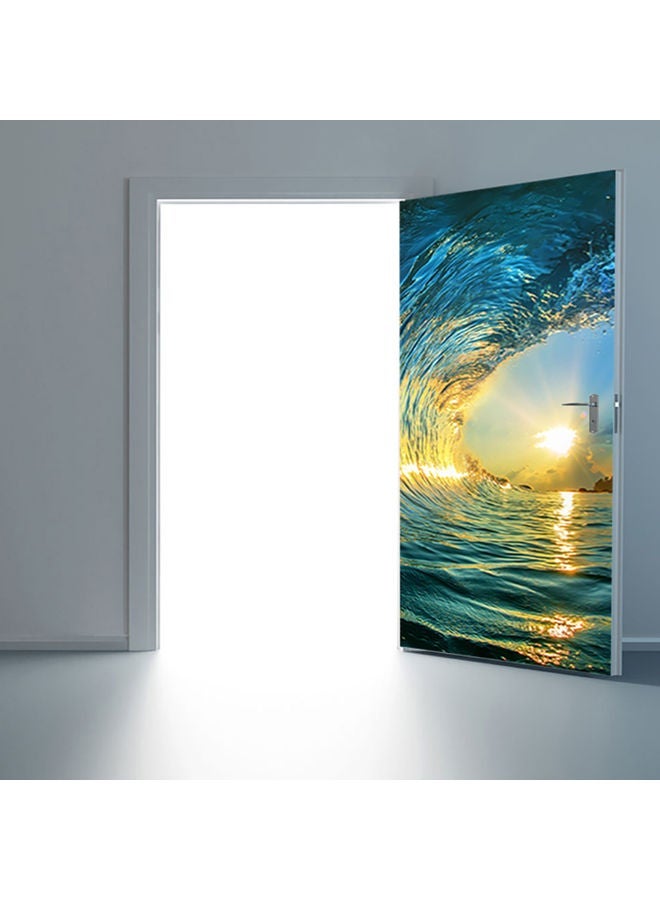 NIBEMINENT 3D Door Removable Sticker Blue/Yellow 12.00*7.50*10.50cm - Image 4