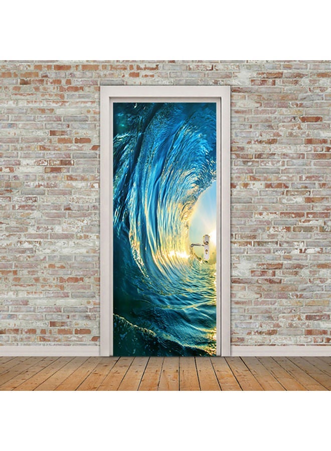 NIBEMINENT 3D Door Removable Sticker Blue/Yellow 12.00*7.50*10.50cm - Image 2