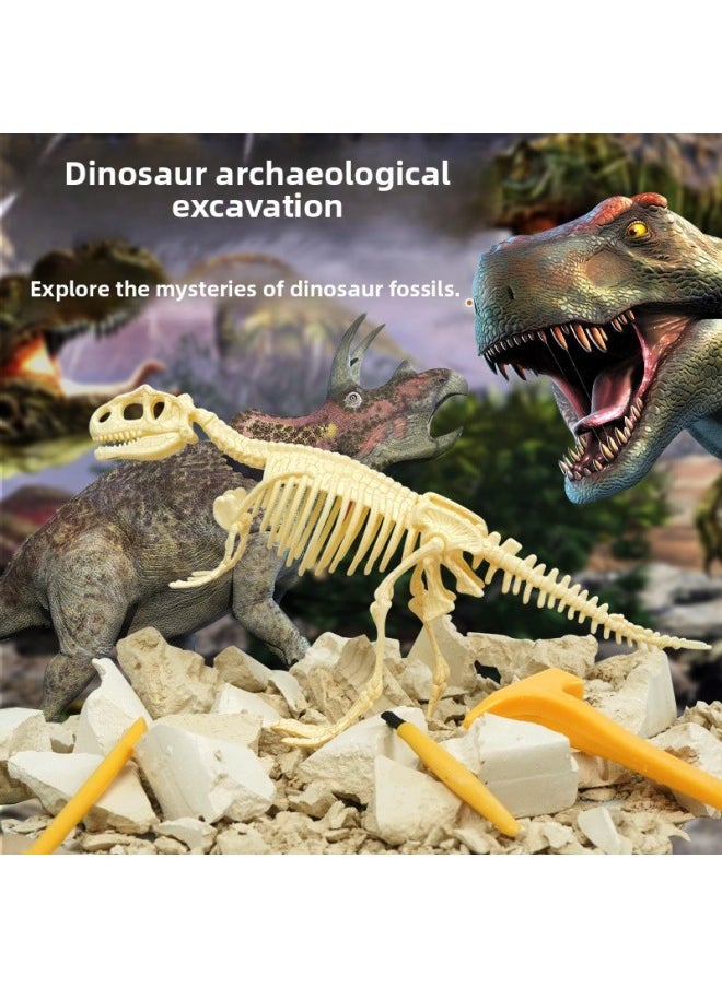 Children's Dinosaur Fossil Archaeological Digging Toy Boy Digging Specimen Handmade Diy Tyrannosaurus Rex Skeleton Assembled Model-Color:K757 Tyrannosaurus Rex  - Image 3