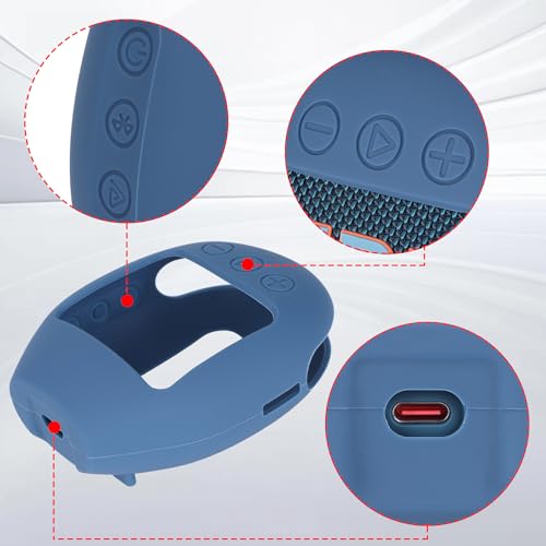 Lebakort Silicone Cover Compatible with JBL Clip 5 Portable Speaker (Blue Cover) - Image 4
