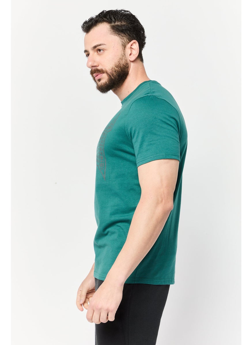 TapouT Men Sportswear Fit Short Sleeve Outdoor T-Shirt, Teal Green  - Image 3
