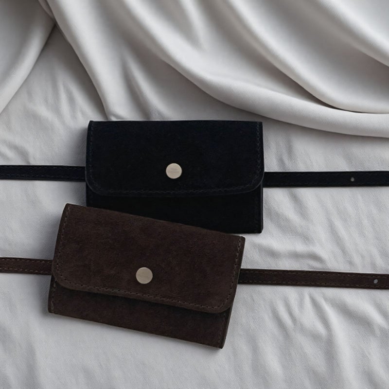 Korean Style Ins Style Suede Waist Bag Spring and Summer Portable Waist Hanging Small Square Bag Small Blogger Wearing Waist Bag - Image 1