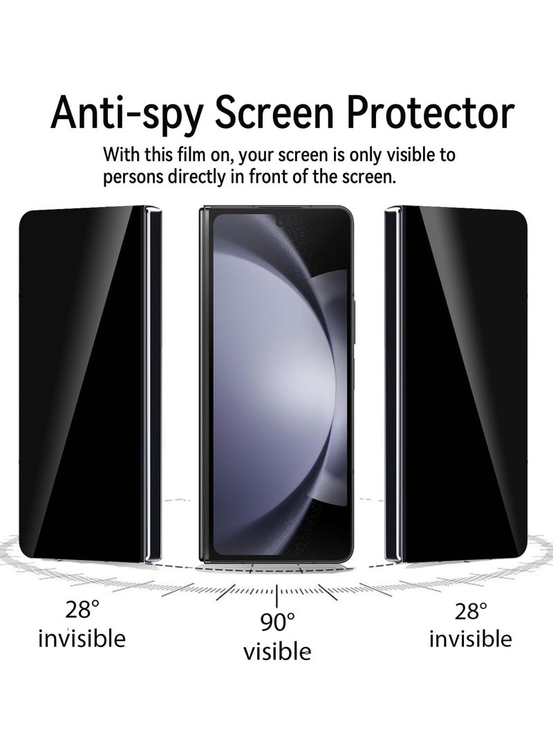 YJS Screen Glass for Samsung Galaxy Z Fold 6 Front Screen Privacy Screen Protector Anti-Spy Tempered Glass Film 9H Hardness Scratch Resistant Bubble Free Glass Screen Protector for Samsung Galaxy Z Fold 6 - Image 3