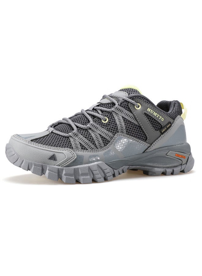 HUMTTO Humtto Summer Breathable Mesh Hiking Shoes For Men Outdoor Leisure Trekking Shoes With Large Holes Smoke Grey Deep Grey Size 39 - Image 1
