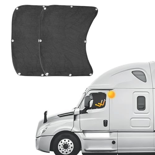 EGNGY Side Window Sun Shade for Semi Truck 2224 inch Large Car Window Shades for Freightliner Volvo VNL International Trucks Semi Truck Accessories Easy Install Interior UV Protection - Image 1