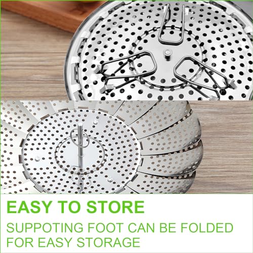 FOFAYU Vegetable Steamer Basket for Cooking, Stainless Steel Veggie Fish Food Steamer Basket, Folding Expandable Steamers to Fit Various Size Pot - Image 3