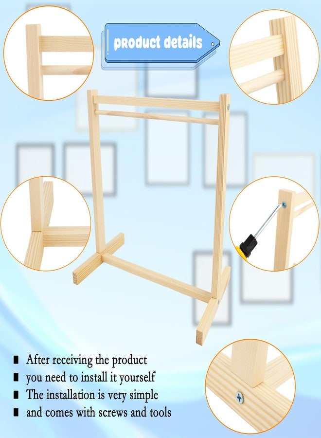 Flahard 26 Pcs Wood Doll Garment Rack with Wooden Clothes Hanger Mini Wooden Girl Doll Clothes Hanger Organizer Storage Shelf for 18 Inch Girl Doll Clothes Baby Dollhouse (Color Set 1) - Image 3