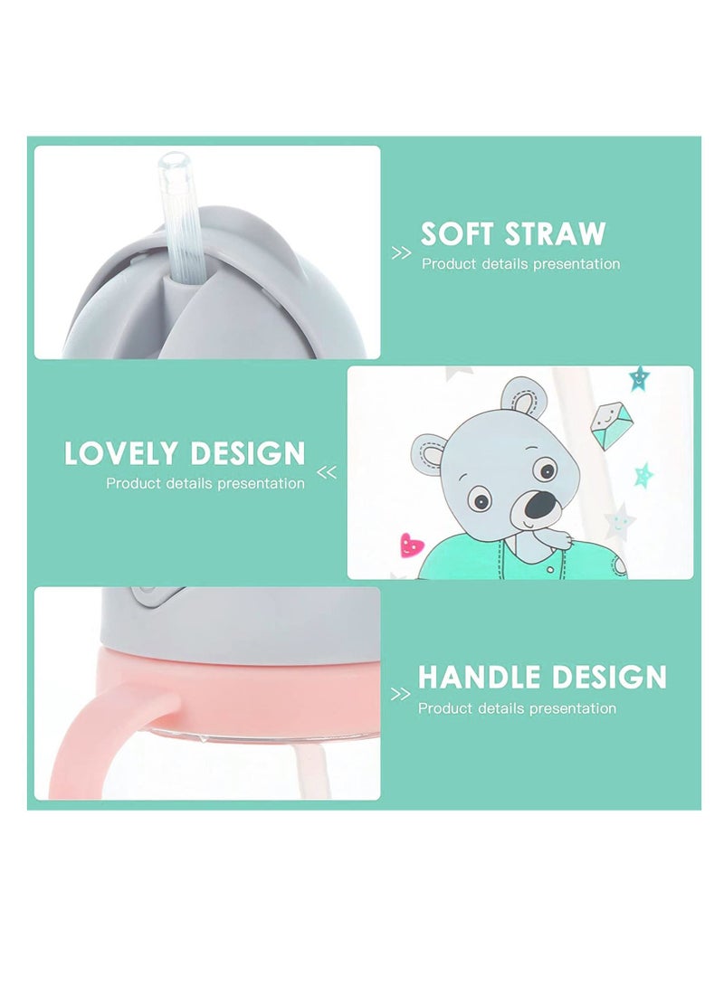 SYOSI Baby Cups & Sippy Cup with Straw and a Spout 420ML, Toddler Drinks Water Bottles Trainer Cup with Handles Leak-Proof Silicone Spout Fall Resistant Toddler Student Kettle, for Babies over 8 Months over - Image 3