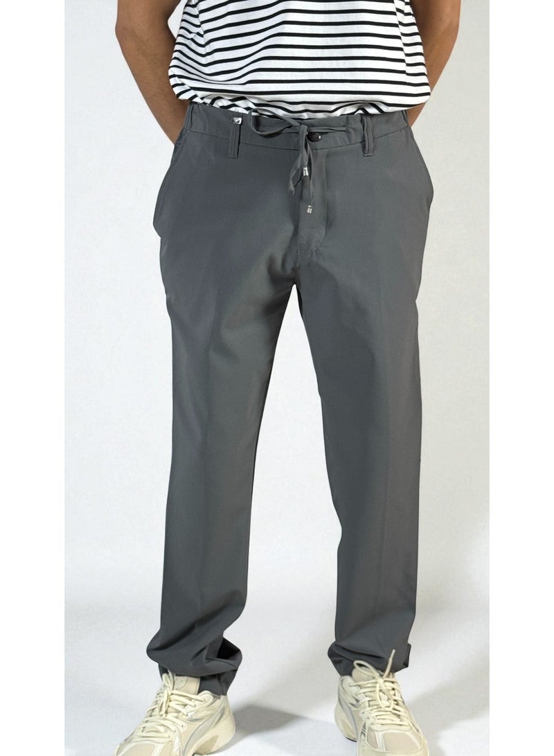 100% بنطال رجالي بخصر متوسط وقماش مطاطي – قصة ضيقة ومريحة | مناسب للاستخدام اليومي - Image 1