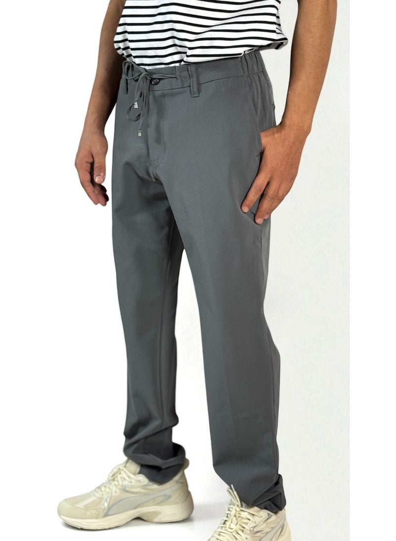 100% بنطال رجالي بخصر متوسط وقماش مطاطي – قصة ضيقة ومريحة | مناسب للاستخدام اليومي - Image 2