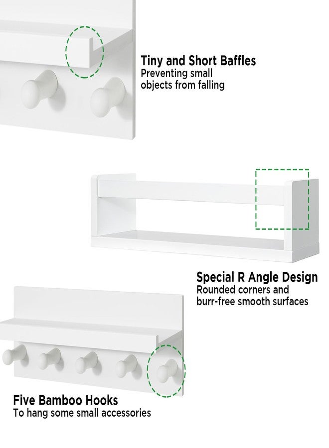 أولييرو مجموعة أولييرو من 4 أرفف كتب عائمة للجدار، رف كتب طبيعي لغرفة الأطفال، رف كتب معلق من خشب البامبو مناسب للأطفال الرضع والمراهقين من الجنسين، أرفف مثبتة على الحائط لتزيين غرفة النوم والحمام - Image 5